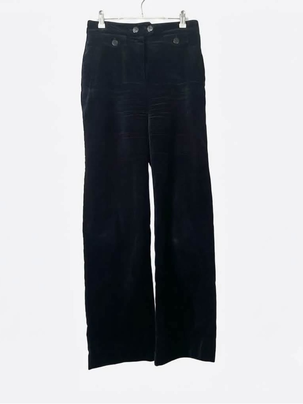 SEZANE navy velvet trousers